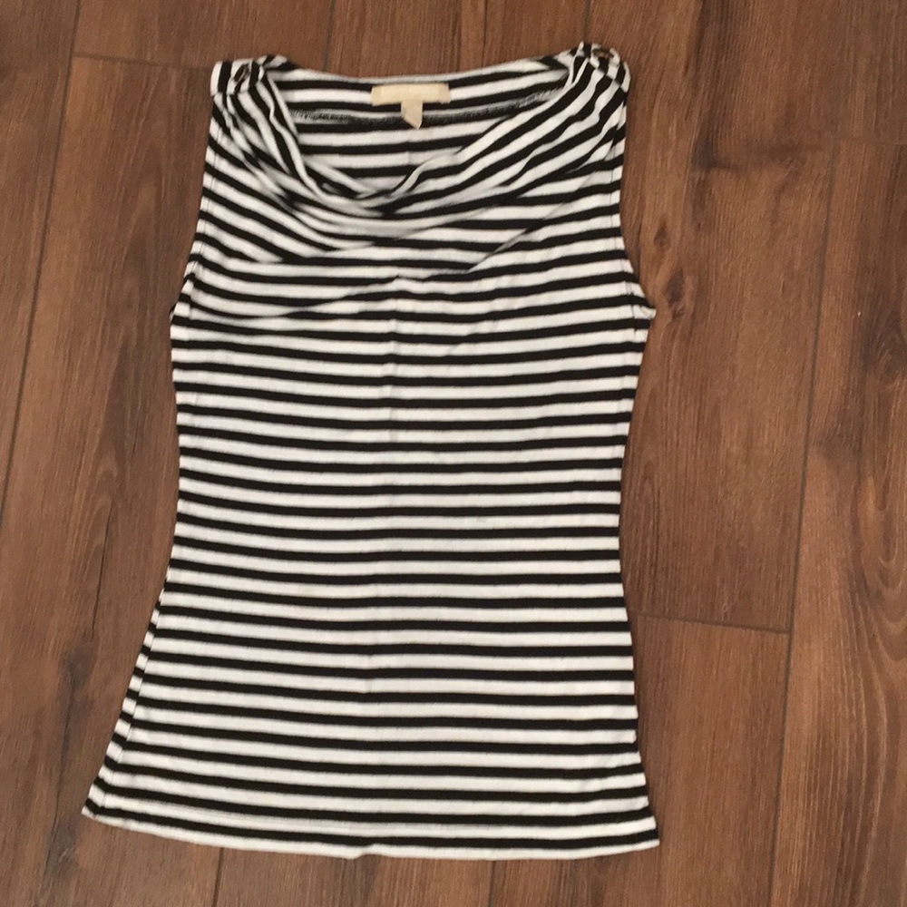 Banana Republic XS Black White Striped Top